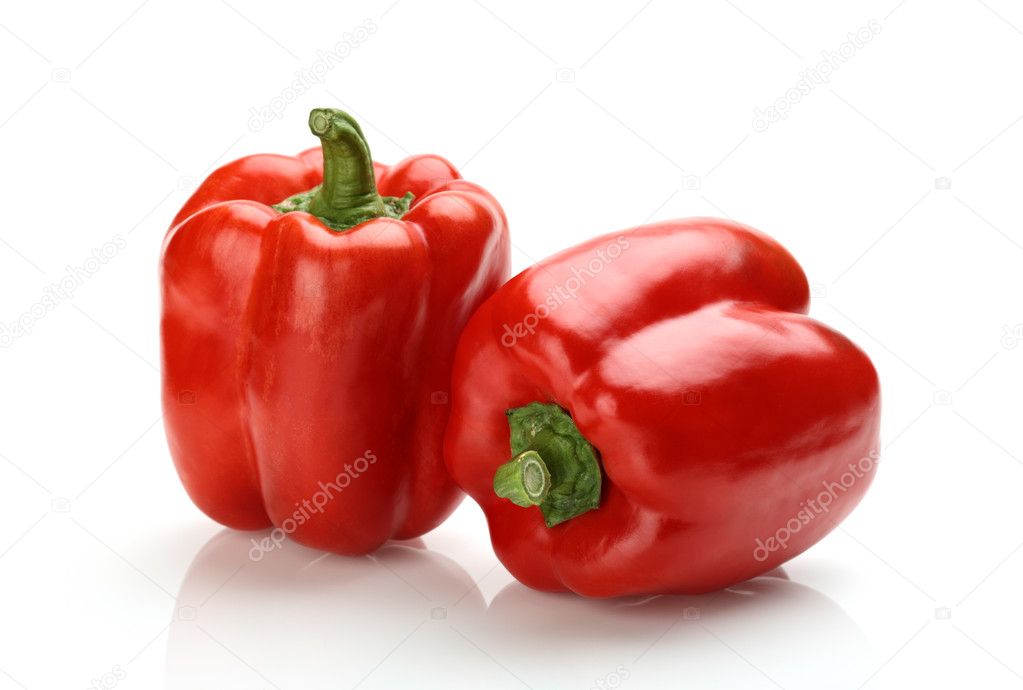 Two Red bell peppers