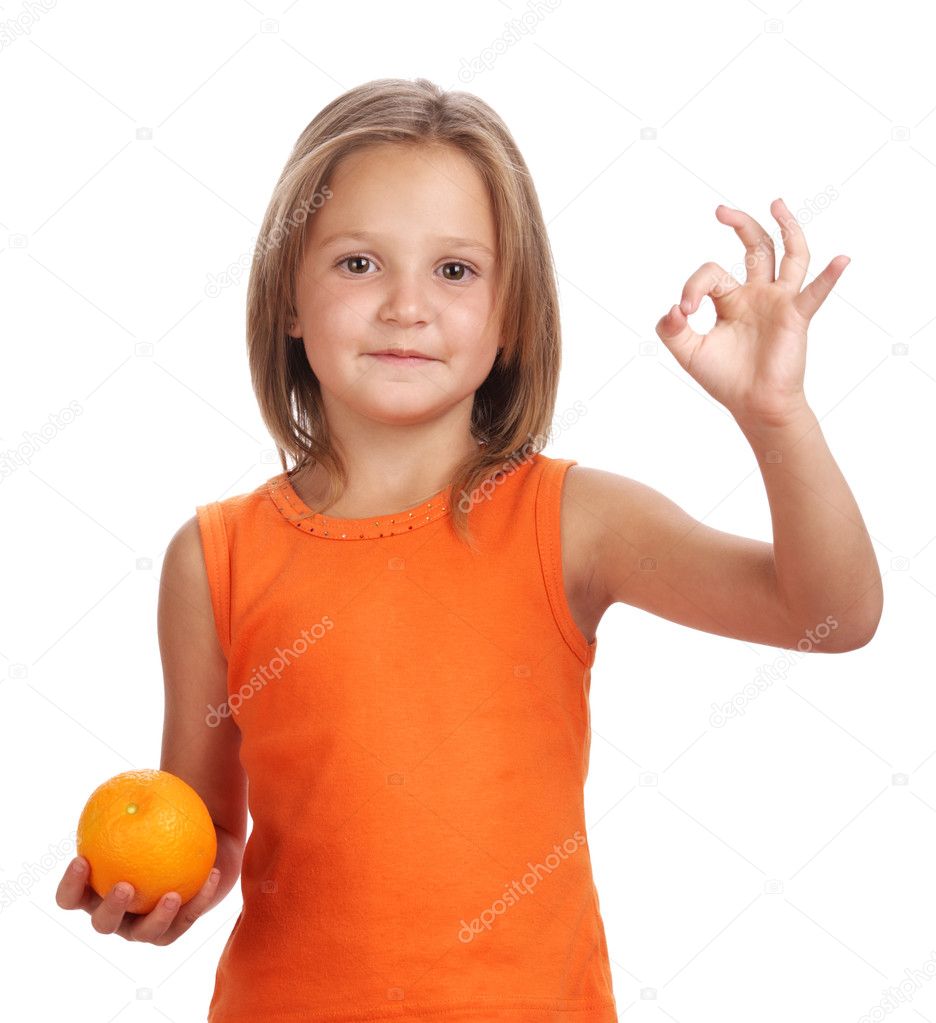 Girl with orange
