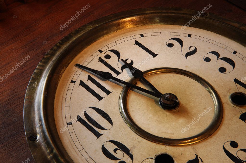 antique clock face midnight