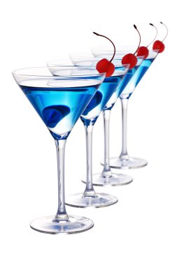 Blue cocktails isolated clipart