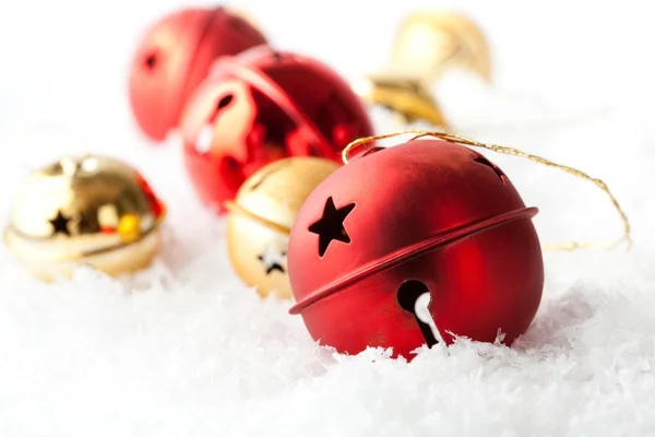 Palle di Natale rosso e oro — Foto Stock