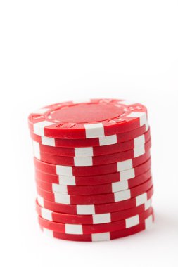 Poker chips on white clipart