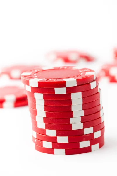 Poker fişleri beyaz — Stok fotoğraf