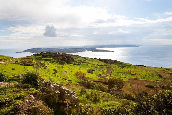 Krajina na ostrově gozo, malta — Stock fotografie