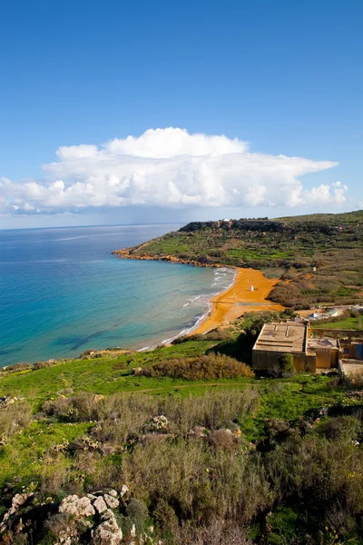 Ramla Bay Par Une Belle Journée Ensoleillée Île Gozo Malte — Photo