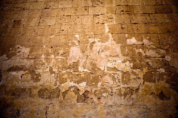 stock image Old, ancient textured stone wall in Mdina, Malta. Close-up.