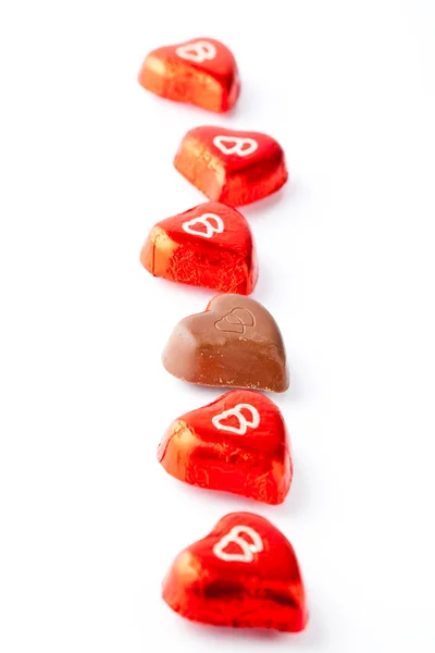 Schokoladenherzen zum Valentinstag — Stockfoto