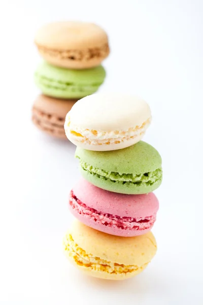 Macarrones Delicados Deliciosos Macarrones Colores Pastel — Foto de Stock