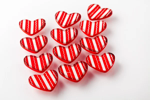 Red Valentine Hearts White Background — Stock Photo, Image