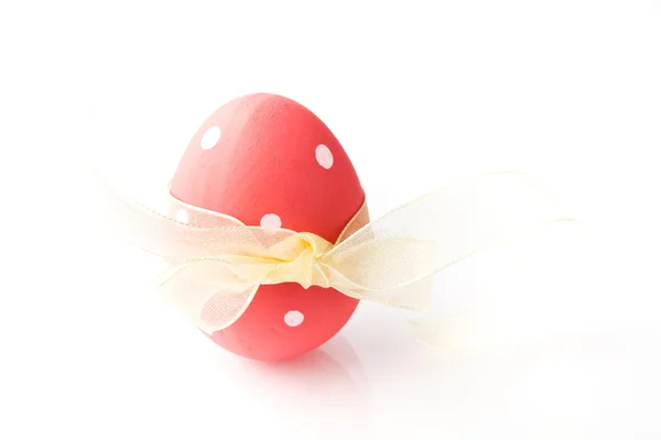 Pastel Colored Easter Egg Ribbon White Background — Stock Photo, Image