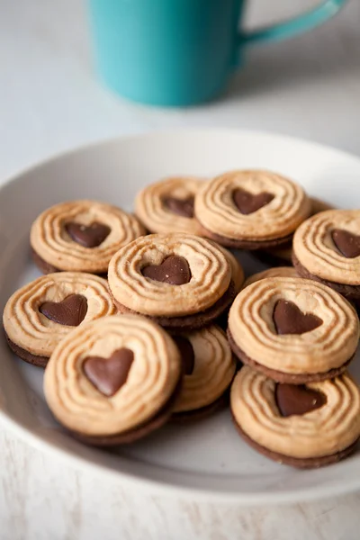 Biscoitos com forma de coração — Fotografia de Stock