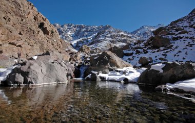 Lake in the African mountains. clipart