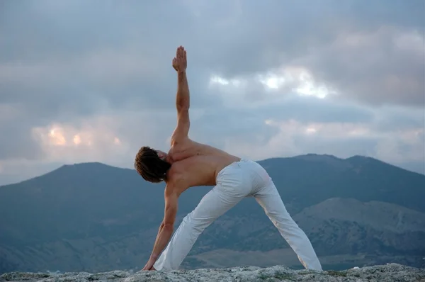 Йога на открытом воздухе Стоковое Фото