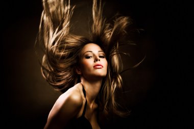 Hair in motion clipart
