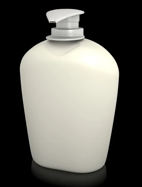 Soap bottle on black — Stock Photo, Image