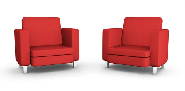 Two red armchairs — Stock Photo, Image