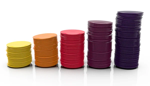 Pilhas coloridas de placas — Fotografia de Stock