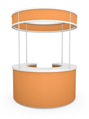 Circular trade stand. 3D rendered illustration. clipart