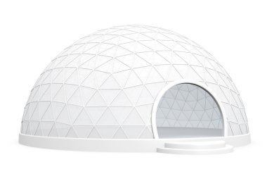 Sergi ve etkinlik için çadır. 3D görüntü.