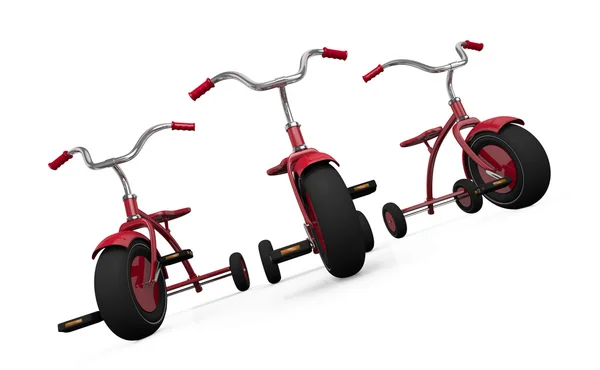 つの赤い三輪車 のレンダリング — ストック写真