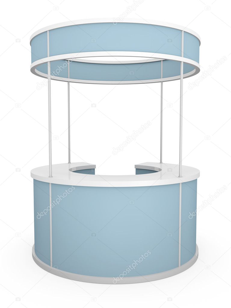 Rounded trade stand. 3D rendered illustration.