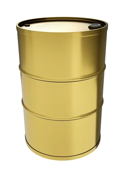 Gold oil drum — Stock Photo, Image