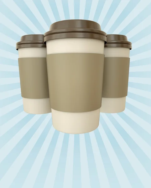 Плакат с чашками кофе — стоковое фото