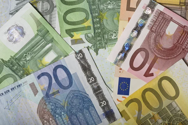 Dinero euros billetes moneda — Foto de Stock