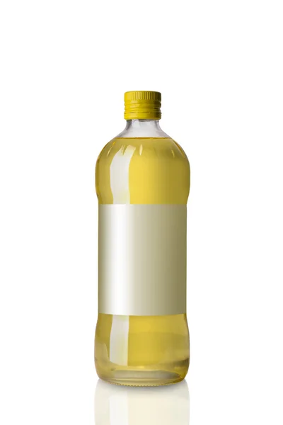 Flasche mit Sonnenblumenöl — Stockfoto