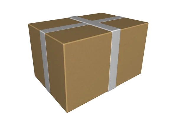 Kartonowe Pudełko Pakiet Białym Tle — Zdjęcie stockowe