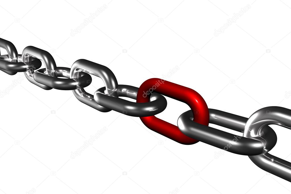 Chain Team Bonding Success Symbol Isolated on White