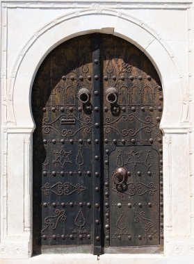 Ancient Grunge Door Made of Wood and Metal clipart