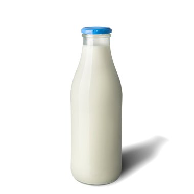 Fresh Milk Bottle Isolated on White Background clipart