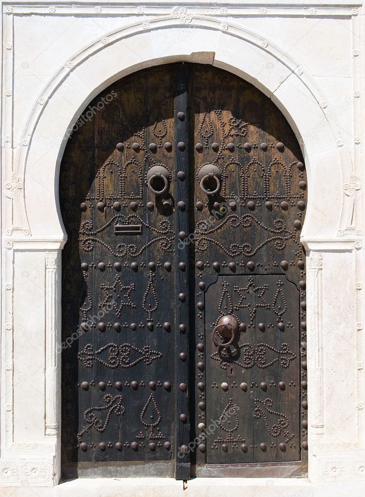 Ancient Grunge Door Made of Wood and Metal