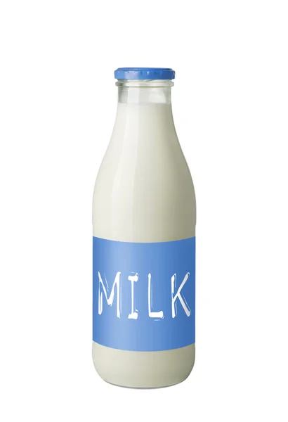 Butelka Świeże Mleko Białym Tle — Zdjęcie stockowe