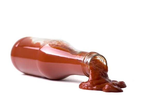Bottiglia Ketchup Fresco Isolato Sfondo Bianco — Foto Stock