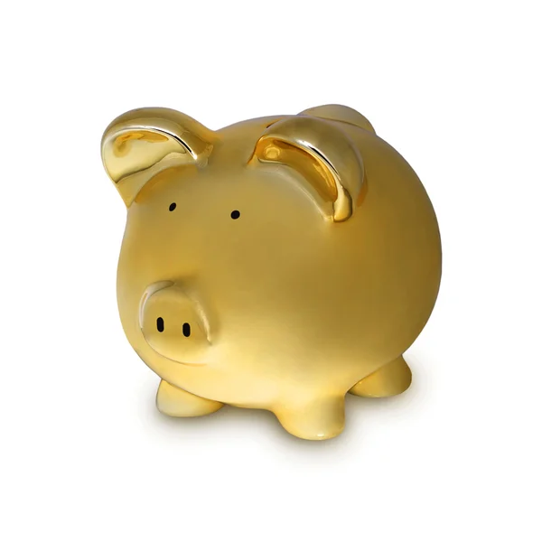 Piggy in goud — Stockfoto
