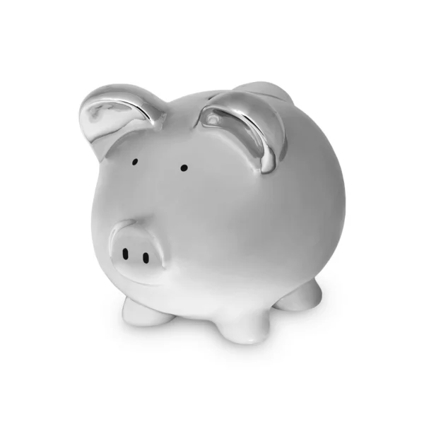Piggy Chrome Symbol Finansielle Begreber - Stock-foto # 