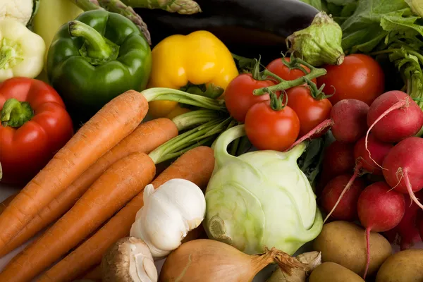 Gemüse Sammlung Gruppe Isoliert Auf Weißem Hintergrund — Stockfoto