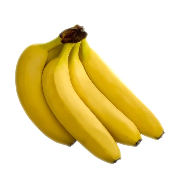 Żółtych Bananów Świeżych Owoców Białym Tle — Zdjęcie stockowe
