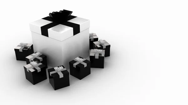 Cadeaux noir et blanc Photos De Stock Libres De Droits