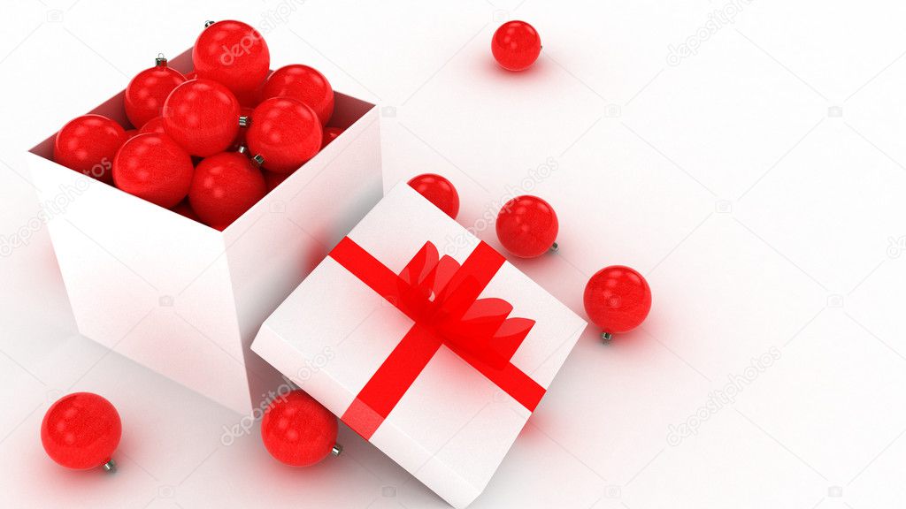 3d christmas balls in box