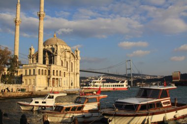 Bosphorus Bridge and Ortakoy Mosque clipart