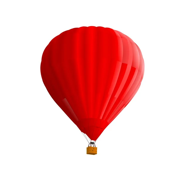 Balon czerwony gorącego powietrza na białym tle — Wektor stockowy