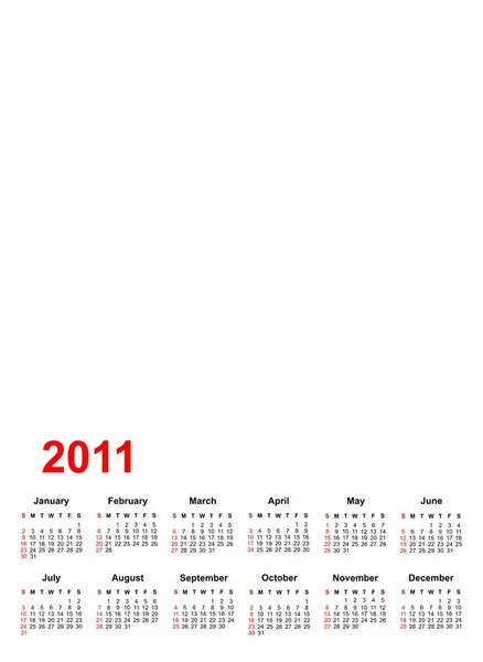 2011 calendário branco —  Vetores de Stock