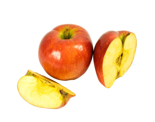 Manzanas enteras y en rodajas Imagen de archivo