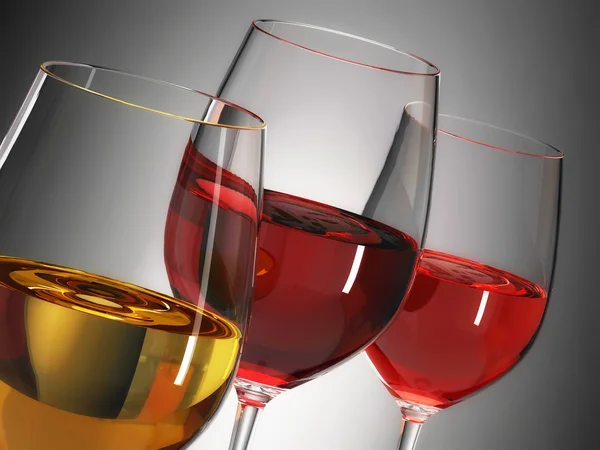 Три цвета вина — стоковое фото