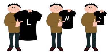 Shirt sizes clipart