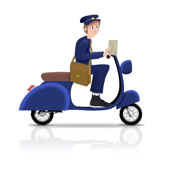 Postman on Scooter — Stock Photo, Image