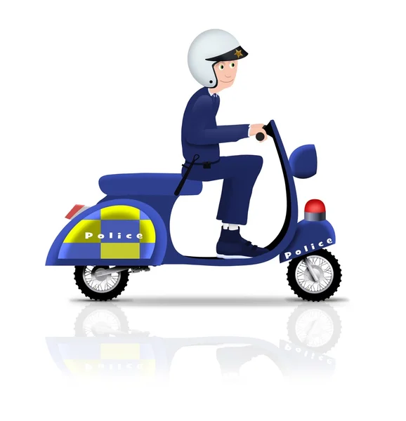 Polizist auf Motorroller — Stockfoto